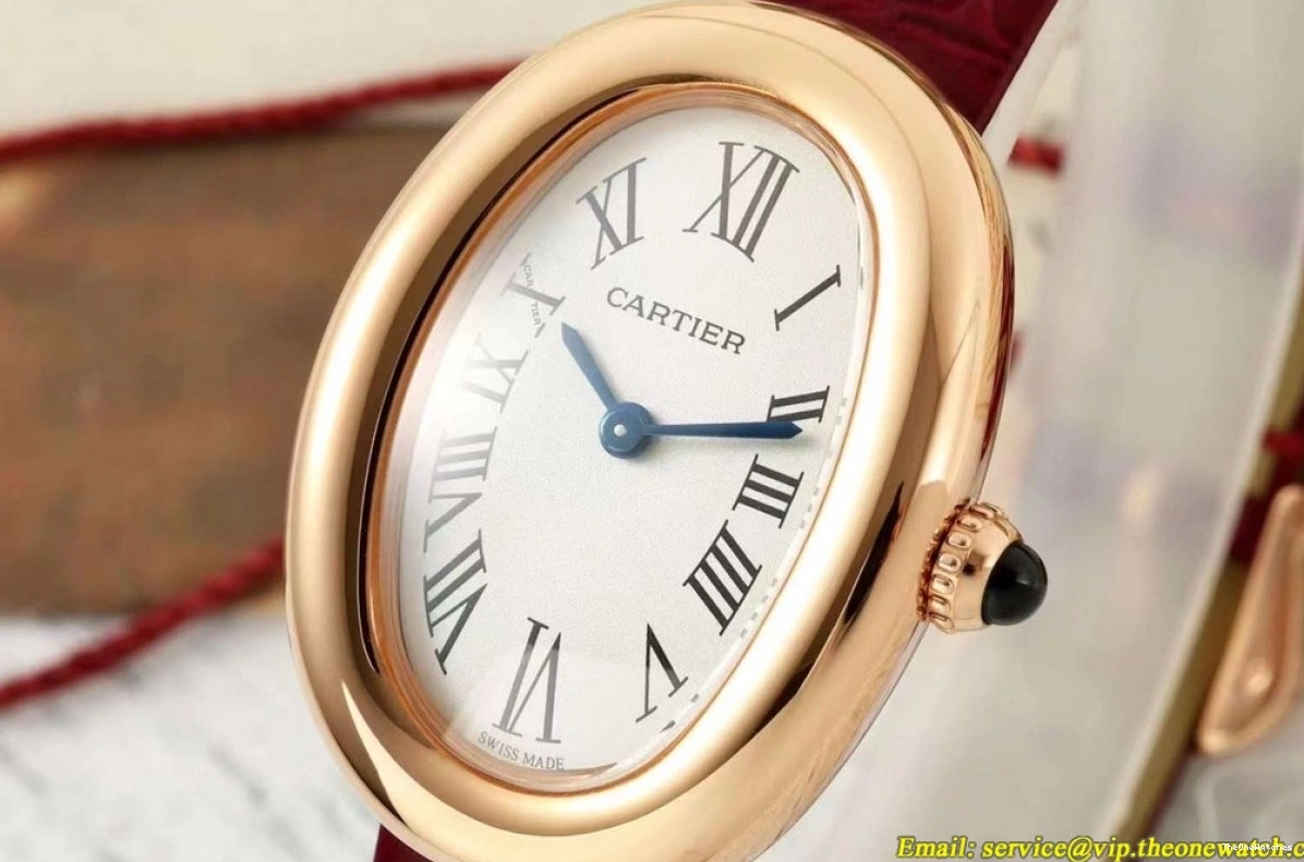 LE AF Ladies Red Baignoire Quartz White RG Dial 31mm 0212